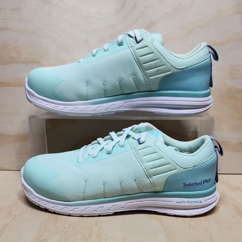 Timberland PRO Overdrive Aqua Sage Lilac Purple Comp Toe Safety Shoe Women 7